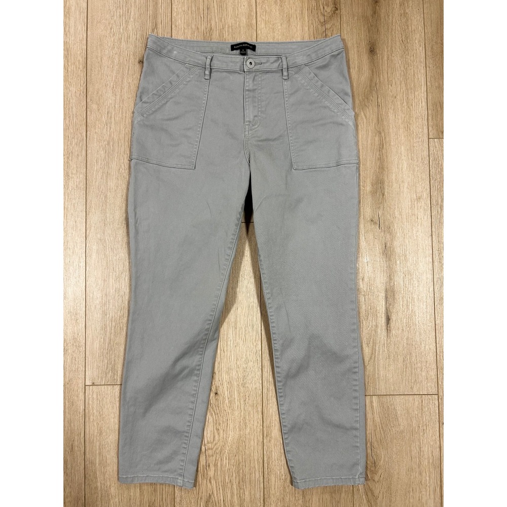 Banana Republic Womens Grey Utility Slim Straight Ankle Pants Size 12 1826418